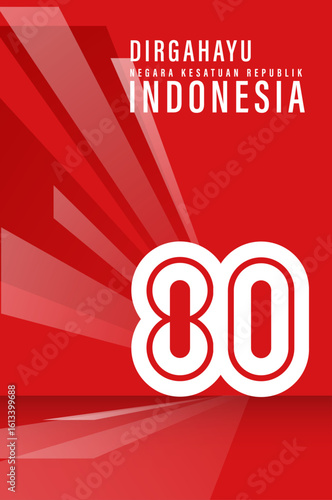 Happy Indonesia Independence Day Background Template Design	
