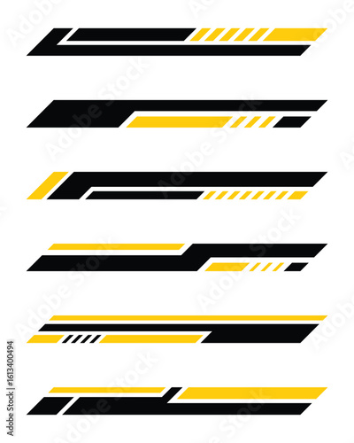 Abstract geometric stripes car wrap racing stickers collection