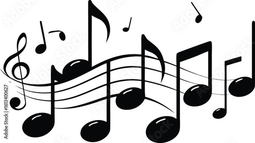 music notes black silhouette vector,music notes  illustration icon