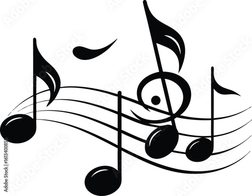 music notes black silhouette vector,music notes  illustration icon