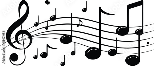music notes black silhouette vector,music notes  illustration icon