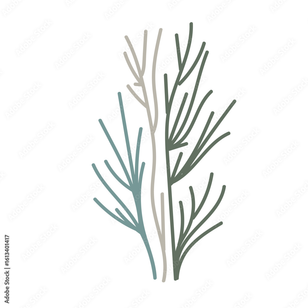 Fototapeta premium Stylized marine plant vector perfect for coastal graphics.