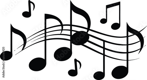 music notes black silhouette vector,music notes  illustration icon