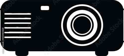 Projector   black silhouette vector,Home Theater Projector icon illustration