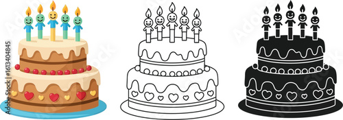 Find the perfect birthday cake illustration vector images for your special day needs