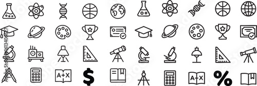 Unlocking Knowledge A Comprehensive Vector Set of Education Icons Representing Science, Math, Arts, and Beyond for Academic Projects and Creative Designs