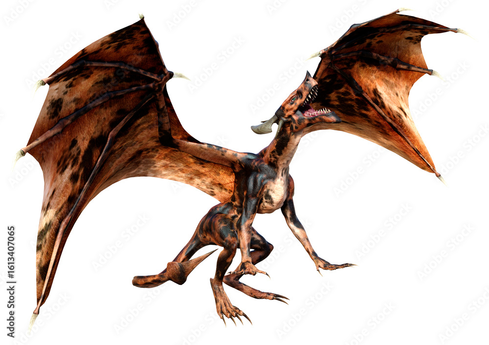 Fototapeta premium 3D Rendering Fairy Tale Dragon on White