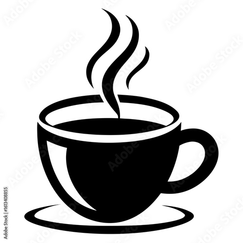 Hot tea cup and coffee-cup drink  breakfastcappuccino icon line airt vactor Illustrations on white backgroud.