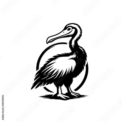 A dodo bird stands tall, a symbol of extinction, isolated on white background