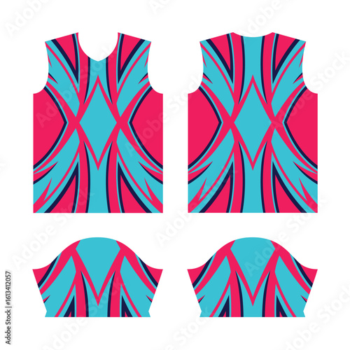 Sport jersey, half sleeve template, abstract design for motocross motorcycle, soccer, racing