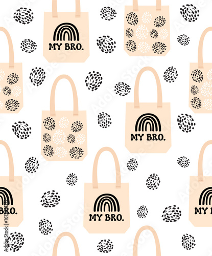 Shopper bag pattern on a white background.