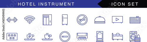 Hotel instrument icon set 