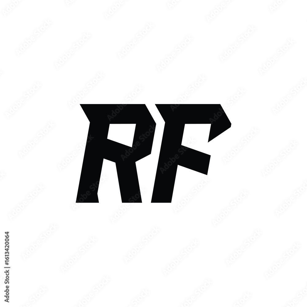 Obraz premium RF monogram logo design letter text name symbol monochrome logotype alphabet character simple logo