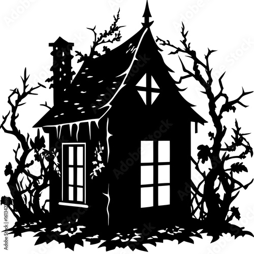Abandoned House Silhouette Vector