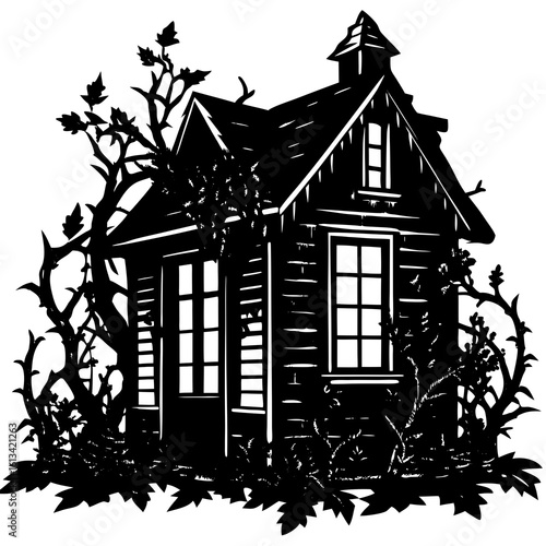 Abandoned House Silhouette Vector