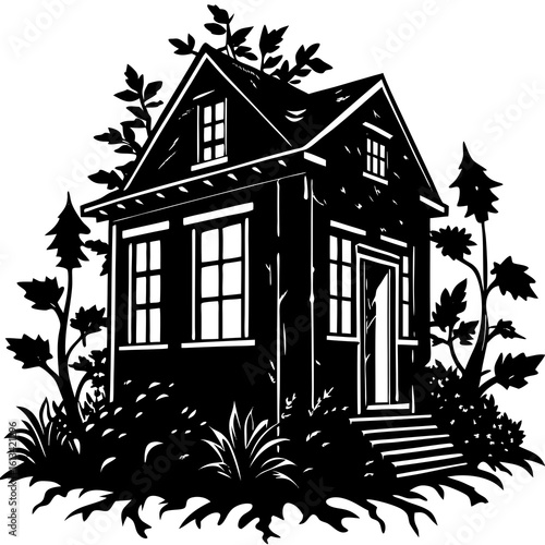 Abandoned House Silhouette Vector