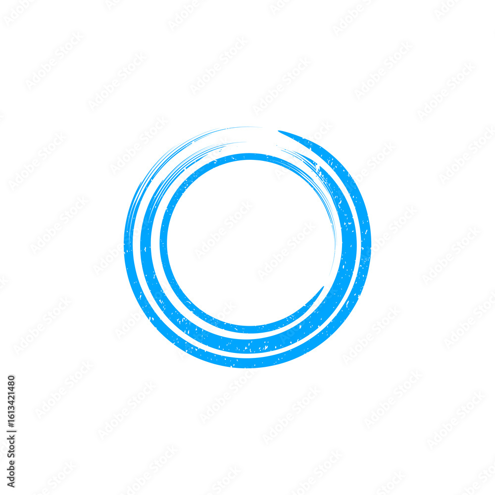 Abstract Blue Double Circle Brush Stroke Design Element Abstract Blue Double Circle Brush Stroke Design Element