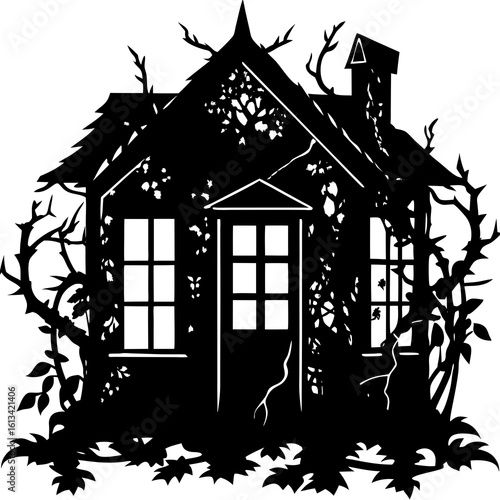 Abandoned House Silhouette Vector