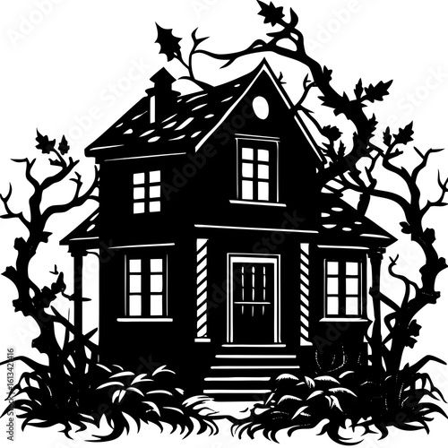 Abandoned House Silhouette Vector