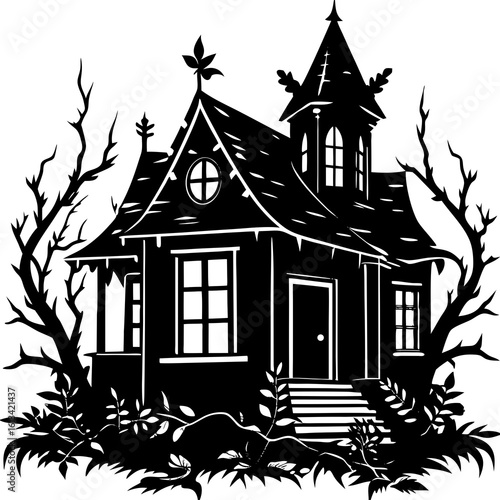 Abandoned House Silhouette Vector