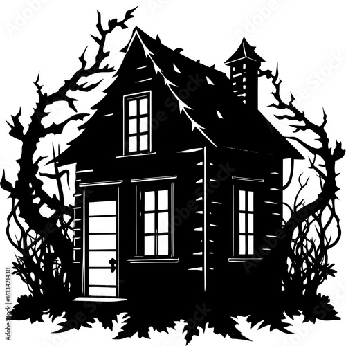 Abandoned House Silhouette Vector