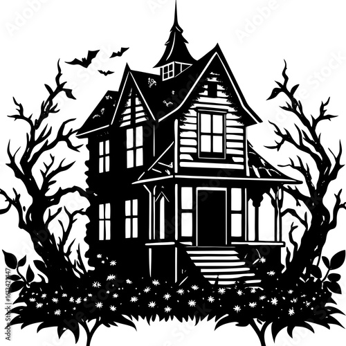 Abandoned House Silhouette Vector