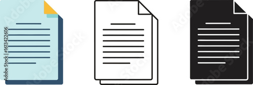 Download document file vector icon paper sheet note page office data information