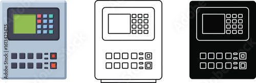 Isolated vector illustration of atm machine terminal for financial transactions
