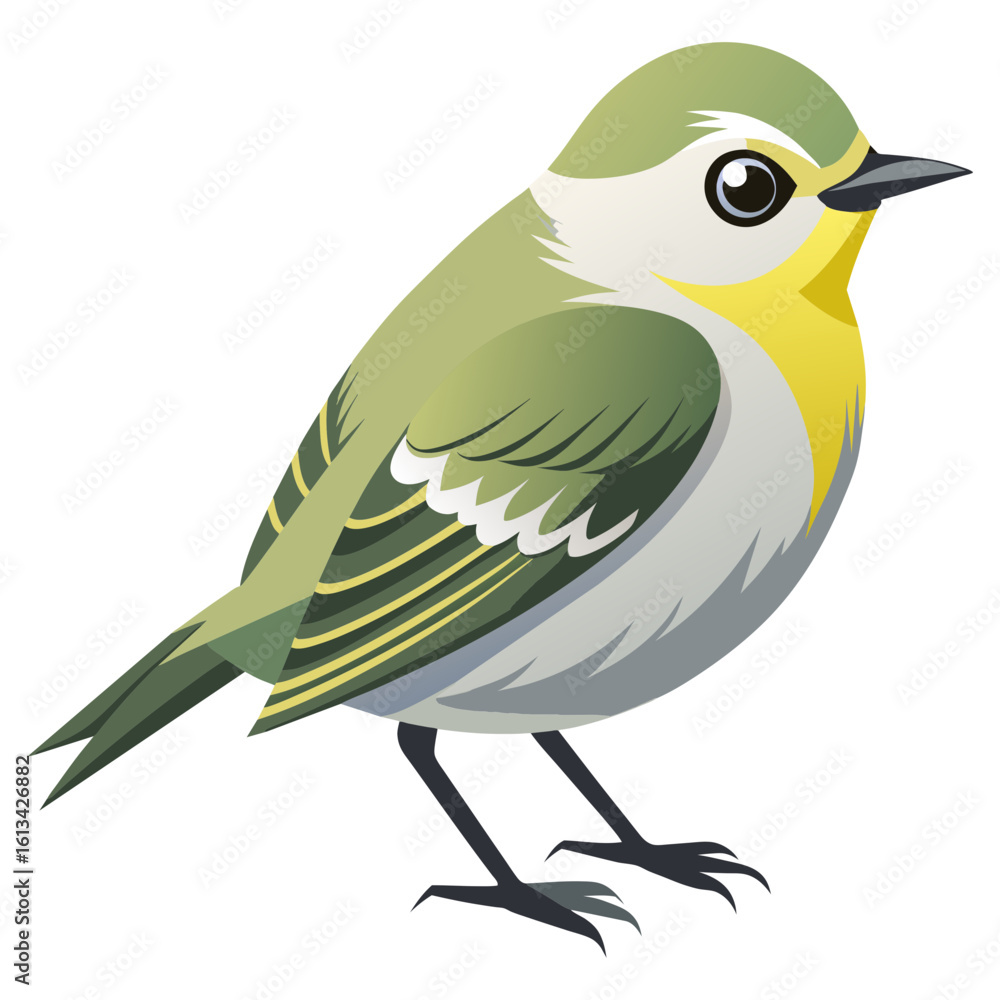 Obraz premium Tropical White-eyed Vireo Vector Illustration for Posters