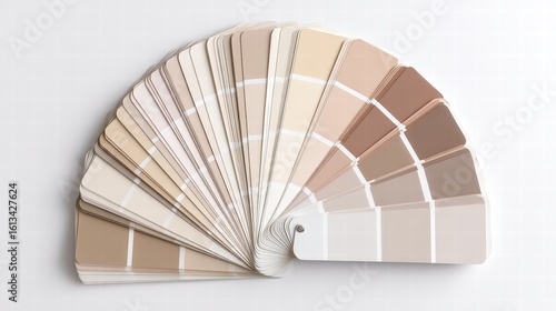 A paint swatch with shades of beige, ideal for interior design and color selection