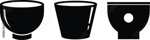 Dice Cup Silhouette Icon Vector Set - Game Night Essential