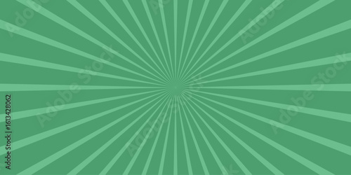 Retro sunburst illustration design in a verdant green color palette suitable for graphic designs posters or digital projects