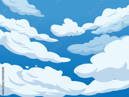 Layered Cumulus Clouds in Bright Sky