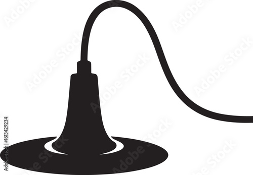 Industrial style pendant light fixture silhouette