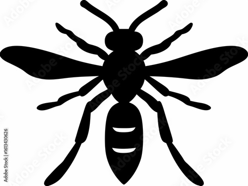 Black and white wasp silhouette, wasp Silhouette, Striking Vector Art, Free Clipart & Stinger Designs, Clipart, Tattoo, Logo, Icon & Insect art Design, Wasp isolated on white background
