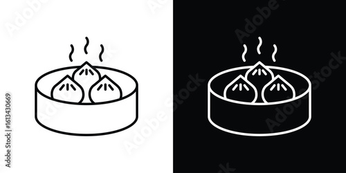 Xiao long bao icon collection. Line vector sign, symbol for web and mobile