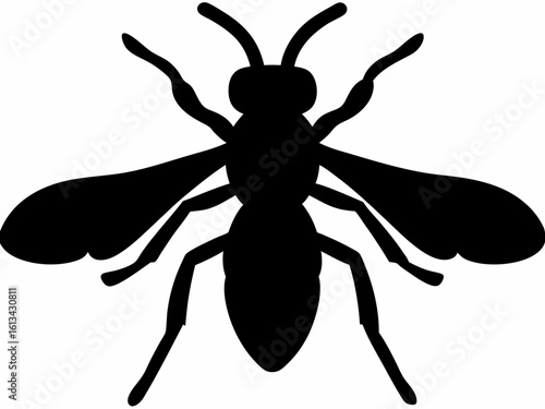 Black and white wasp silhouette, wasp Silhouette, Striking Vector Art, Free Clipart & Stinger Designs, Clipart, Tattoo, Logo, Icon & Insect art Design, Wasp isolated on white background
