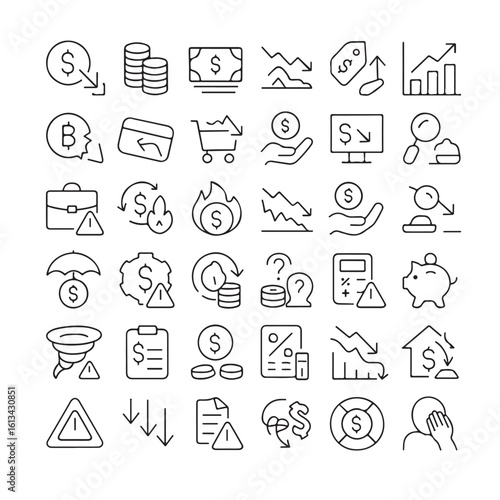  Instability line  icon set