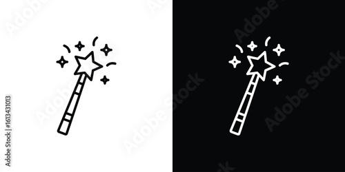 Wand icon collection. Line vector sign, symbol for web and mobile