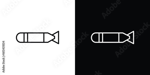 Torpedo icon collection. Line vector sign, symbol for web and mobile