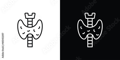Thyroid gland icon collection. Line vector sign, symbol for web and mobile