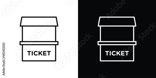 Ticket window icon collection. Line vector sign, symbol for web and mobile