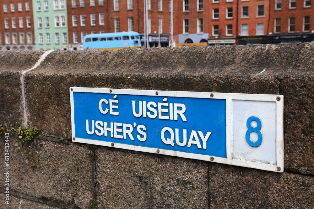 Fototapeta premium Street name sign in Dublin city, Ireland