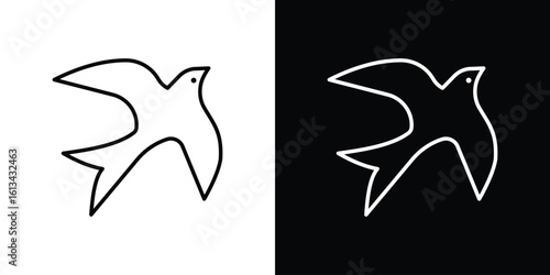 Swallow icon collection. Line vector sign, symbol for web and mobile
