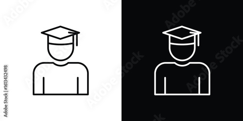 Student icon collection. Line vector sign, symbol for web and mobile