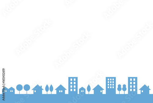 シンプルな街並み・ビルのシルエット　ベクター