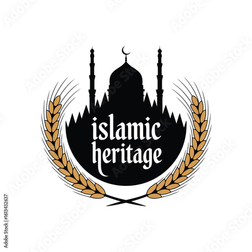 Islamic heritage mosque architecture with wheat stalks dome