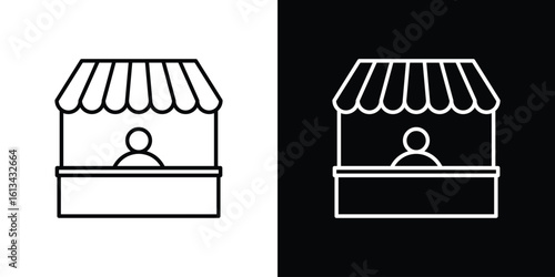 Stall icon collection. Line vector sign, symbol for web and mobile