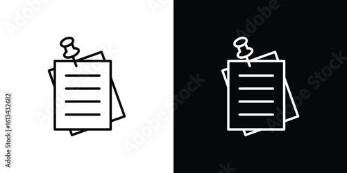 Sticky notes icon collection. Line vector sign, symbol for web and mobile