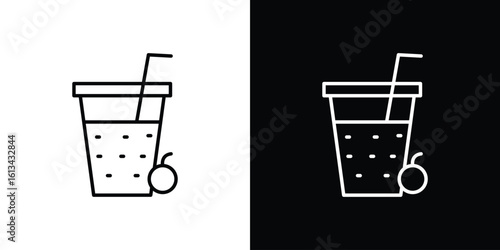 Smoothies icon collection. Line vector sign, symbol for web and mobile